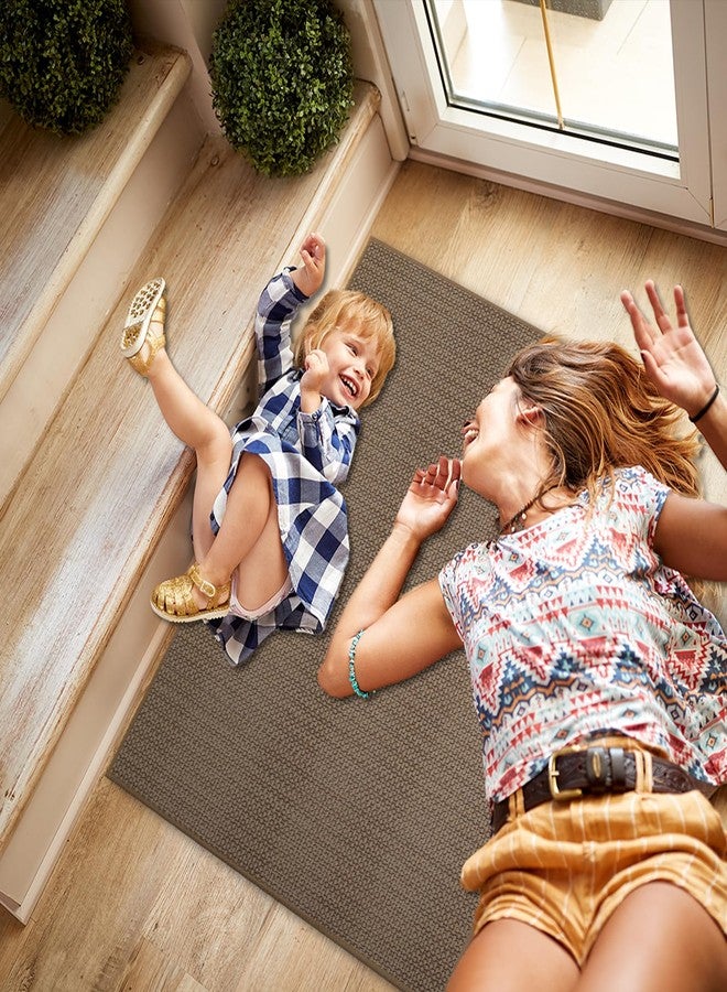 FlowaFoli Stair Treads Matching-Mat for Wooden Steps, Non Slip Stair Landing Mat with Self-Adhesive Stair Treads for Kids Elders and Pets(1Pcs, Brown, 31" * 31") - Image 4