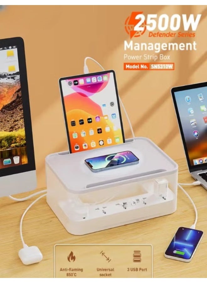 ريبنيو صندوق شريط الطاقة اللاسلكي Defender Series بقوة 2500 واط باللون الأبيض - Image 1