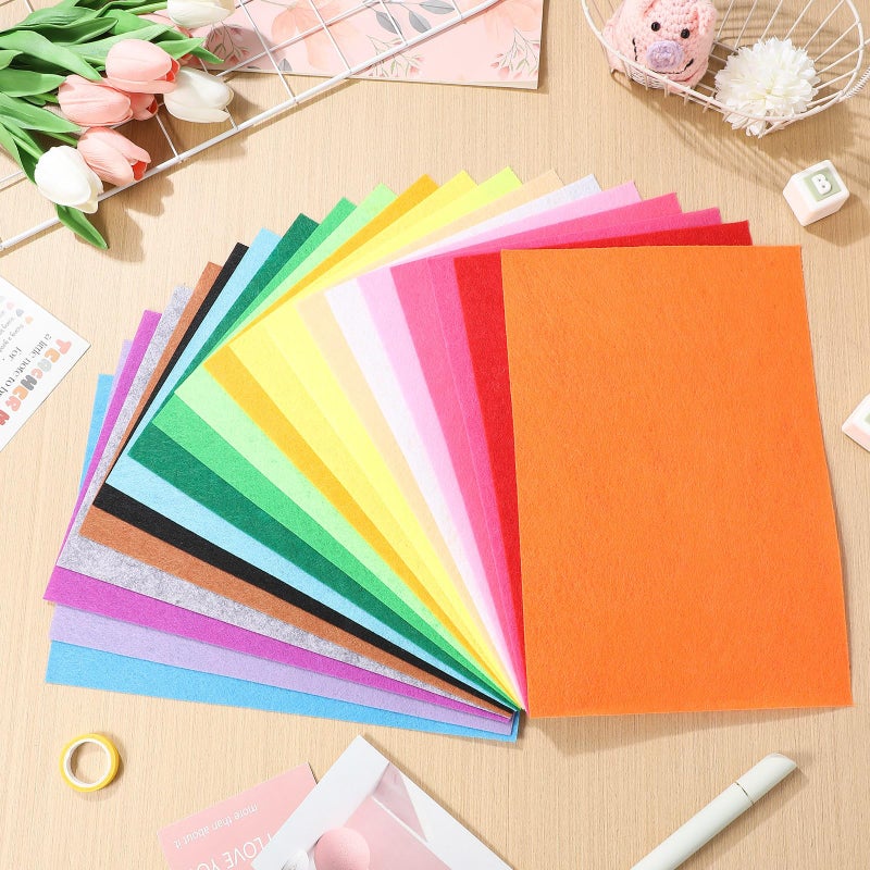 ألواح قماش اللباد القاسي 20 قطعة مقاس 20 سم × 30 سم لأعمال الحرف اليدوية والخياطة والديكور DIY - Image 5