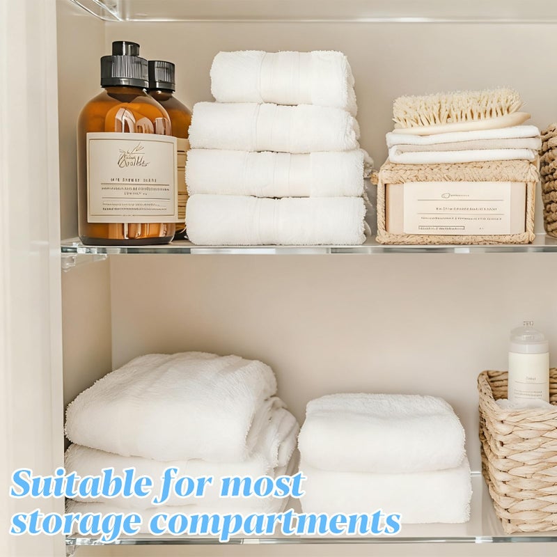 Wenceda 4 Packs Acrylic Medicine Shelves 13 Inches Medicine Cabinet Replacement Shelves Holders for Living Room Bathroom Kitchen,Wall Mounted Medicine Cabinet Shelf - Image 5