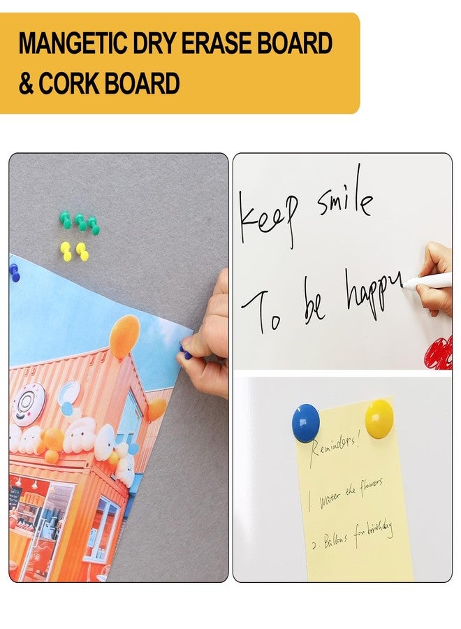 DEVELOP Grey Felt Bulletin & Magnetic Dry Erase Combo Board, 24 x 18 Inch, Wall Mounted Whiteboard/Grey Felt Bulletin Combination Board with Marker Tray, Pins, Eraser, Markers & Magnets - Image 2