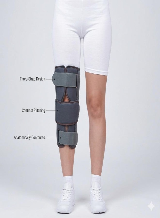 KUDIZE Short Knee Immobilizer Brace | Knee Support for Knee & Joint Pain, Dislocation Injuries for Men & Women (LARGE) - Image 2