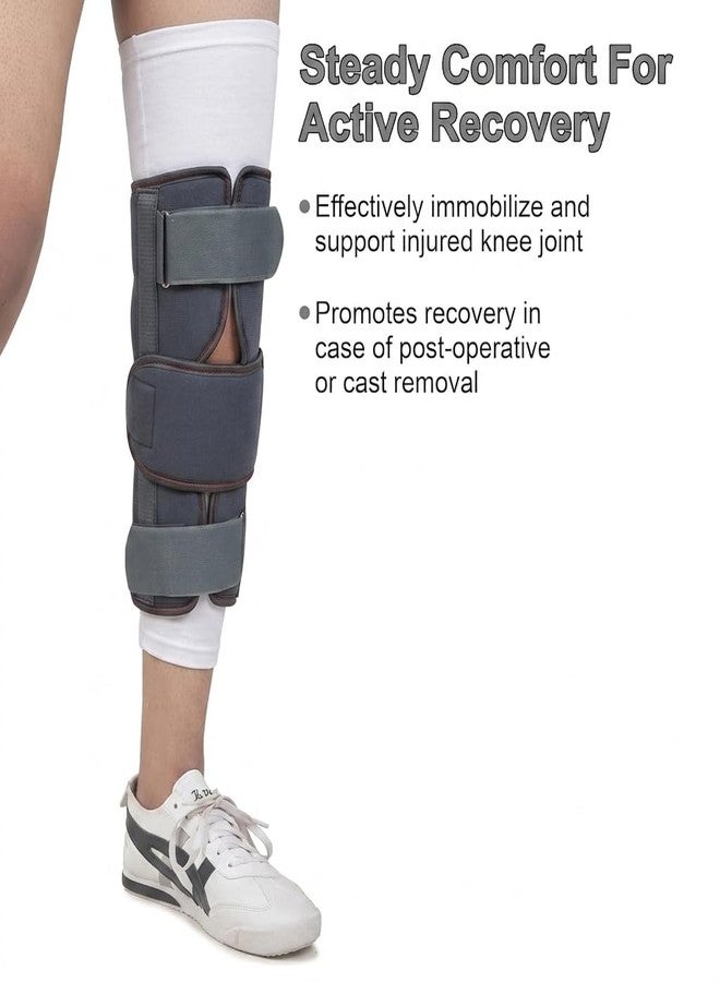 KUDIZE Short Knee Immobilizer Brace | Knee Support for Knee & Joint Pain, Dislocation Injuries for Men & Women (LARGE) - Image 3
