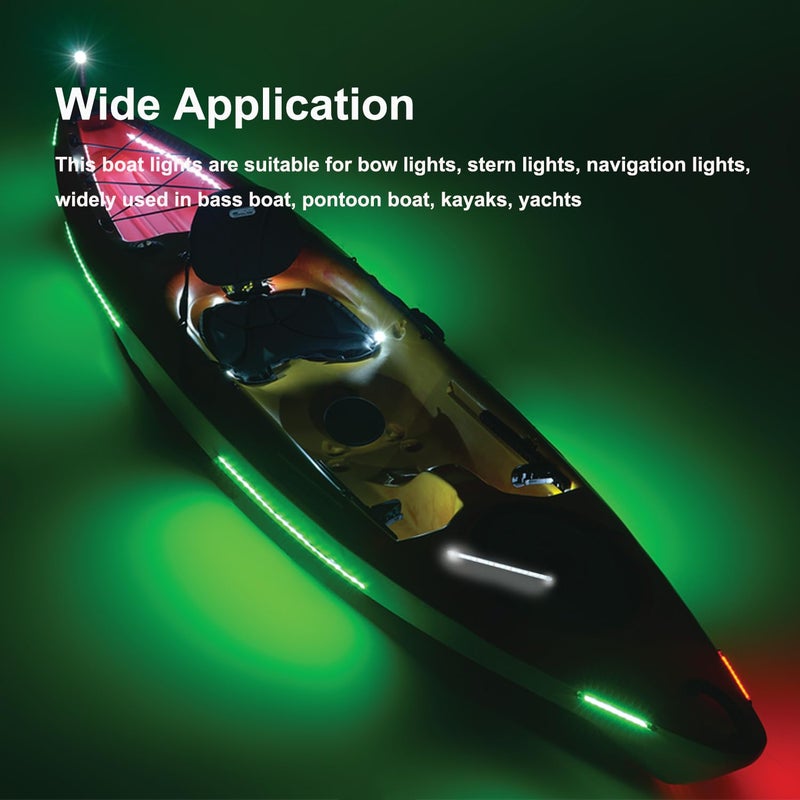 Vcanuplms Boat Navigation Lights, 7.8 inch Red and Green Nav Light, Waterproof LED Marine Bow Lamp for Pontoon and Yacht and Small Boat - Image 5