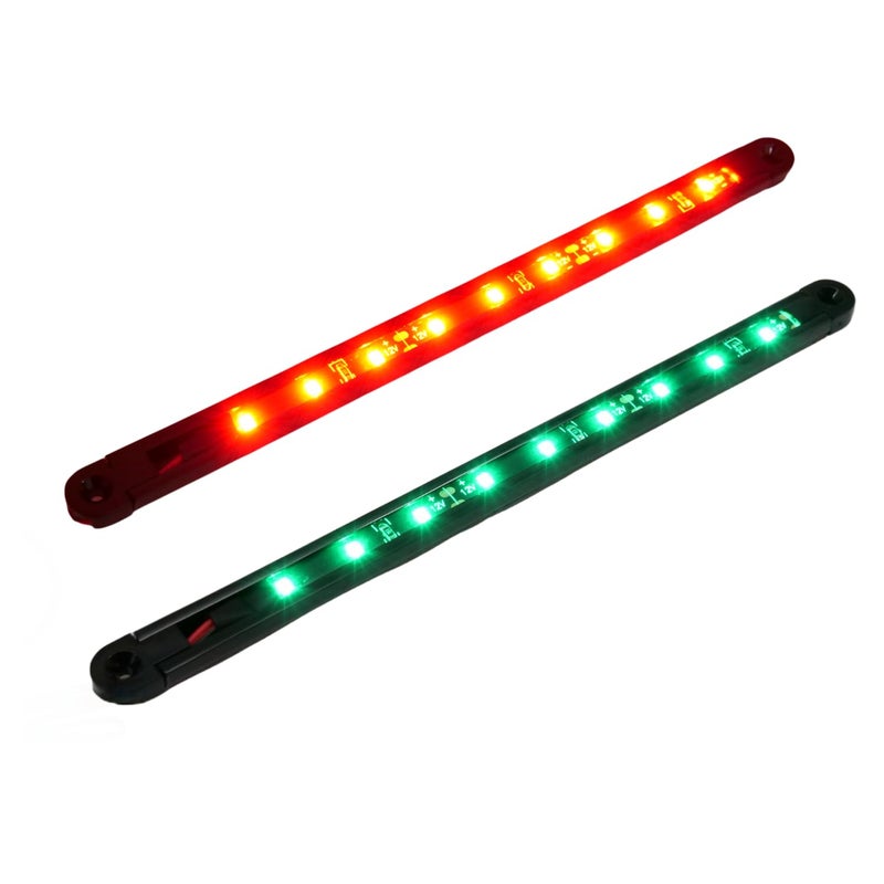 Vcanuplms Boat Navigation Lights, 7.8 inch Red and Green Nav Light, Waterproof LED Marine Bow Lamp for Pontoon and Yacht and Small Boat - Image 1