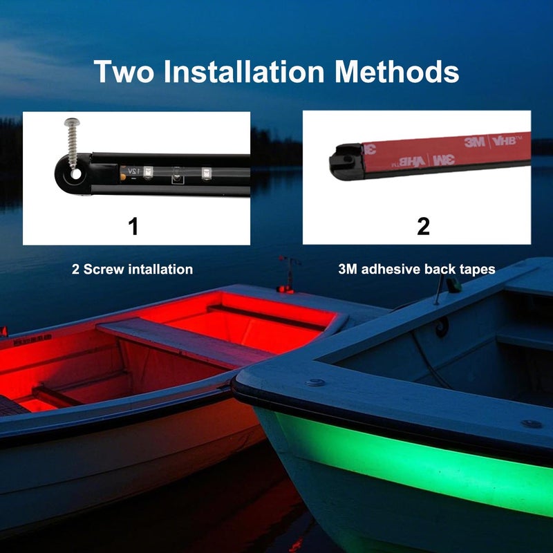 Vcanuplms Boat Navigation Lights, 7.8 inch Red and Green Nav Light, Waterproof LED Marine Bow Lamp for Pontoon and Yacht and Small Boat - Image 4