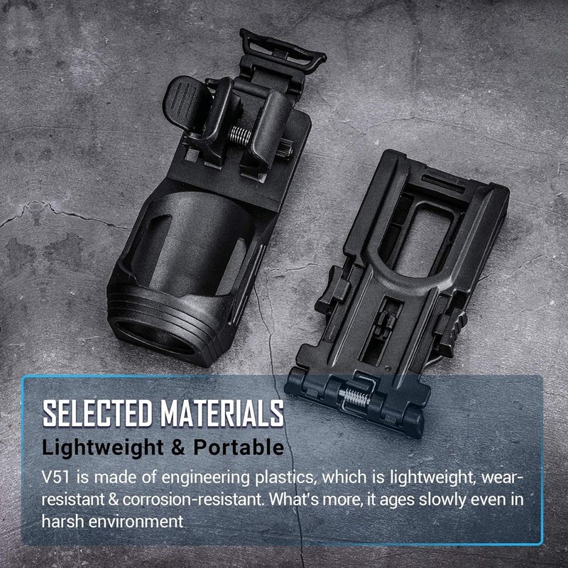 NEXTORCH V51 Tactical Flashlight Holster with Lever Side Lock System Adjust Belt Width Function Locking Design - Image 2