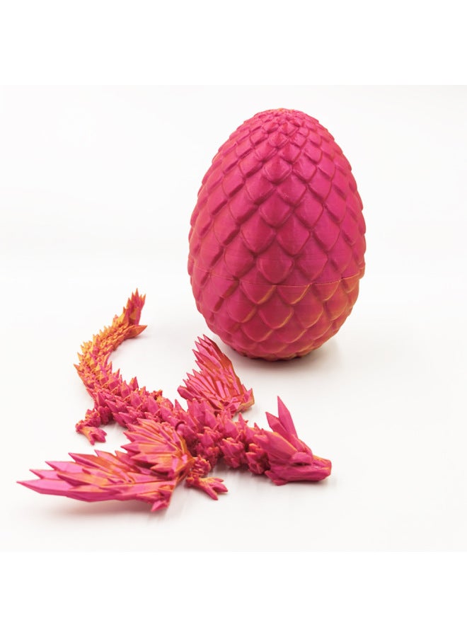 3D Printing Dragon Egg Suit Wings Flying Dragon Egg Suit Gift Online Red Creative Ornaments Handmade-Color:Pineapple Dragon Egg Flying Dragon With Wings Red Gold 13cm+22.5cm  - Image 1
