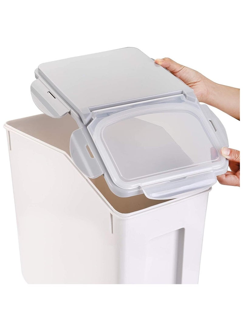 بلومنغ تايم حاوية تخزين طعام سعة 15 كجم مع غطاء ومغرفة، دلو أرز محكم الغلق للأطعمة الجافة، سلة تخزين المطبخ - Image 3