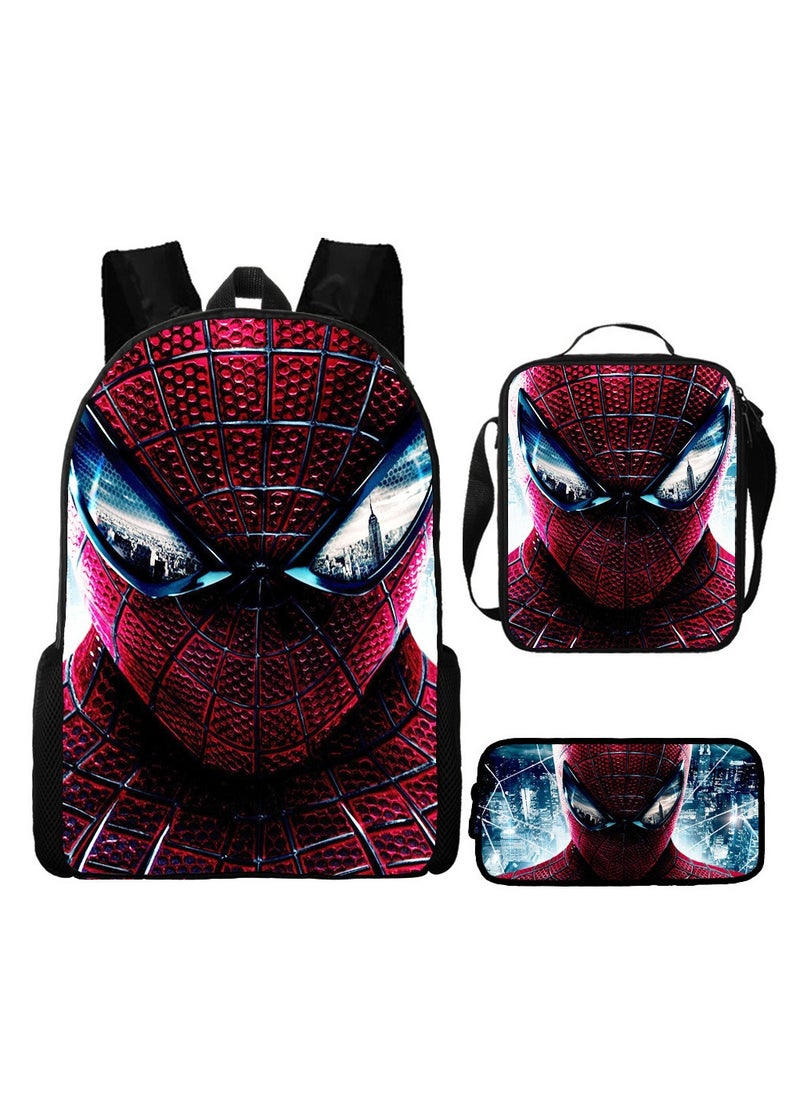 Spider-Man Spiderman Three-Piece Cartoon Backpack For Primary School Students 29*42*16cm 