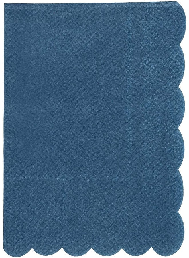 Juvale Navy Blue Napkins - 100 Count, 5 x 5 in, 2-Ply - Scalloped Cocktail - Party Napkins for Weddings Bridal Showers & Events - Image 4