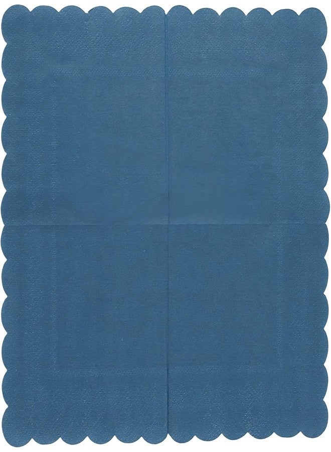 Juvale Navy Blue Napkins - 100 Count, 5 x 5 in, 2-Ply - Scalloped Cocktail - Party Napkins for Weddings Bridal Showers & Events - Image 5