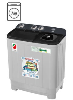 Generaltec 7/5 kg Twin-tub Semi-Automatic Washing Machine, Grey/Black, efficient Top-Load Washer with Lint Filter, Spin-Dry, GW850HD, 1 Year Warranty