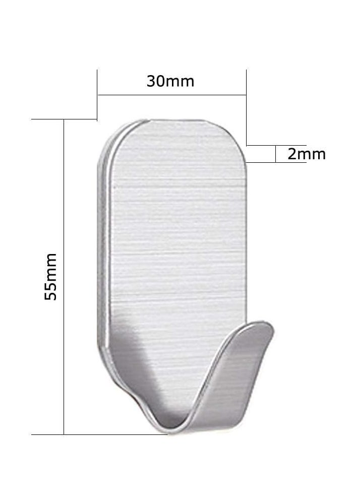 Tebrun Stainless Steel Adhesive Wall Hooks - 10 Pack for Home and Bathroom - Image 2