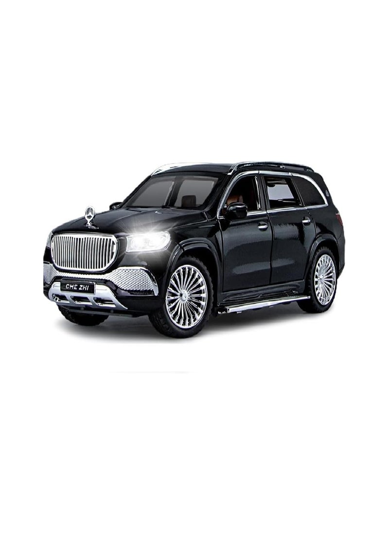 Generic - 1:24 Black Mercedes-Benz Toy Car Maybach Gls600 Alloy Car Model Toy With Sound And Light Functions, Suitable For Adults And Children As Gifts, Collections, Decorations. - Image 1