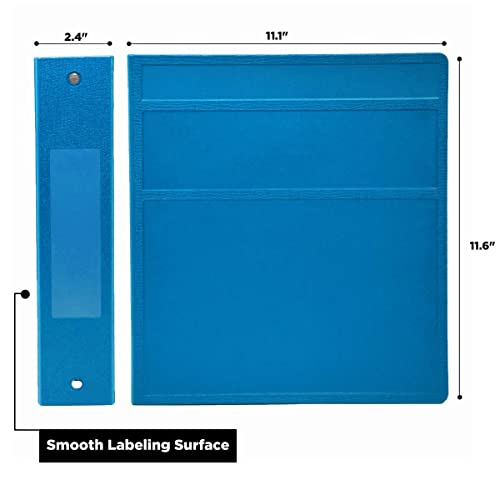 Carstens 2-Inch Heavy Duty 3-Ring Binder - Side Opening, Pool Blue, Durable Plastic, Precision No-Gap Rings, Waterproof Covers, No Pockets, Holds 300 US Letter Sheets, BPA-Free, Made in USA (5828-3R) - Image 3