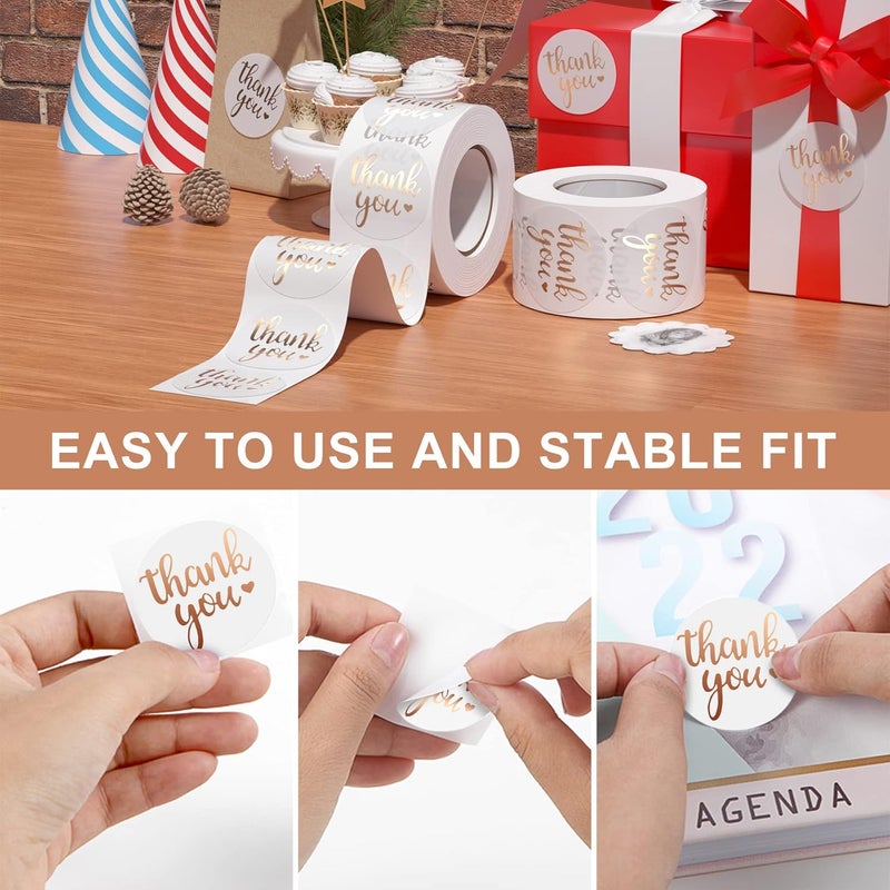 Nestcode 1 Inch Thank You Stickers, 500 PCS Sealing Stickers Thank You Label Tags for Boutiques,Giveaways,Envelope Seals, Small Business,Wedding,Birthday,Party Gift Wrap Bag,Baking Packaging - Image 3