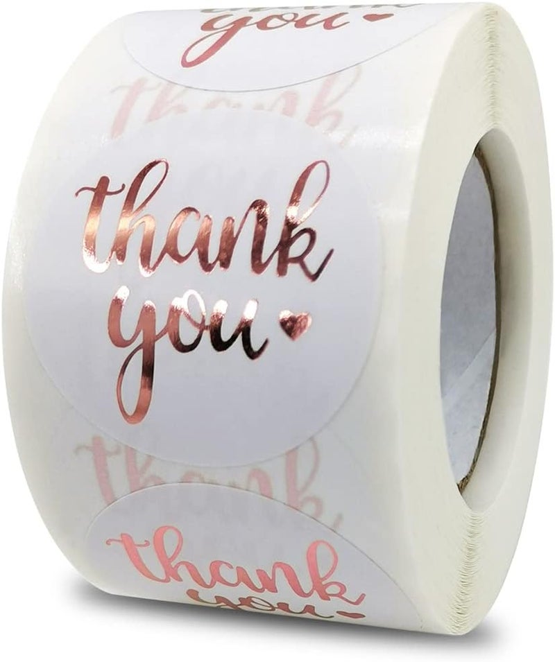 Nestcode 1 Inch Thank You Stickers, 500 PCS Sealing Stickers Thank You Label Tags for Boutiques,Giveaways,Envelope Seals, Small Business,Wedding,Birthday,Party Gift Wrap Bag,Baking Packaging - Image 1