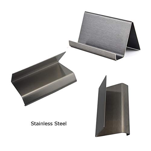 Enyuwlcm Metal Desktop Card Holder for Desk Stainless Steel Business Card Stand for Men Office Black 2 Pack - Image 3