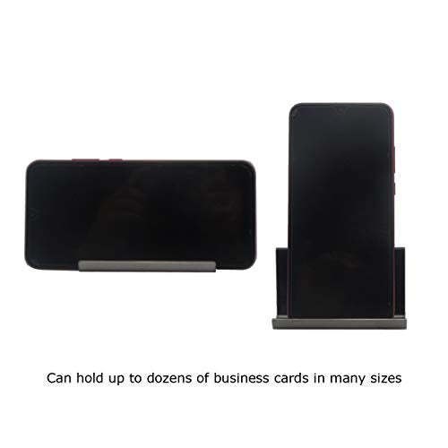 Enyuwlcm Metal Desktop Card Holder for Desk Stainless Steel Business Card Stand for Men Office Black 2 Pack - Image 5
