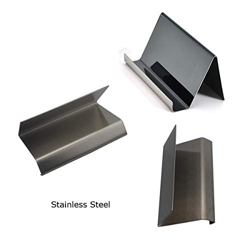Enyuwlcm Metal Desktop Card Holder for Desk Stainless Steel Business Card Stand for Men Office Black 2 Pack - Image 4