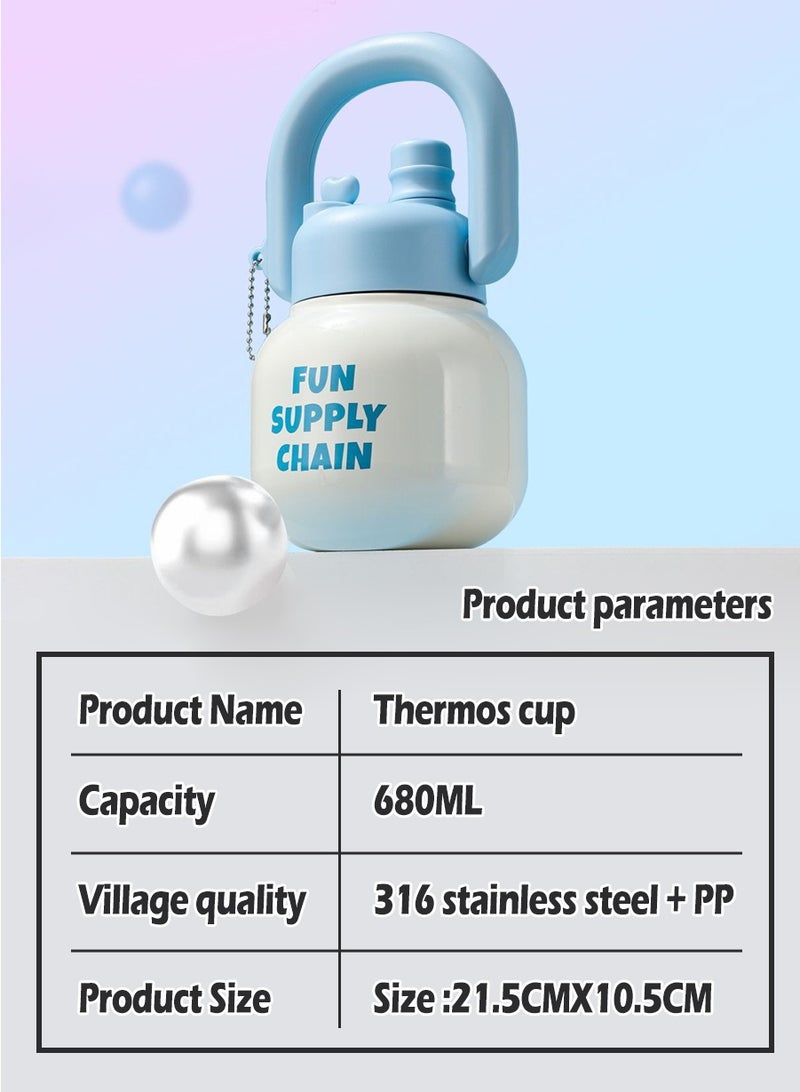 بيروي قارورة حرارية أنيقة ٦٨٠ مل من الفولاذ المقاوم للصدأ - تصميم مقاوم للتسرب، مصفاة شاي قابلة للإزالة ومقبض مريح، مثالية للاستخدام المنزلي والمكتبي والسفر والجامعي - Image 3