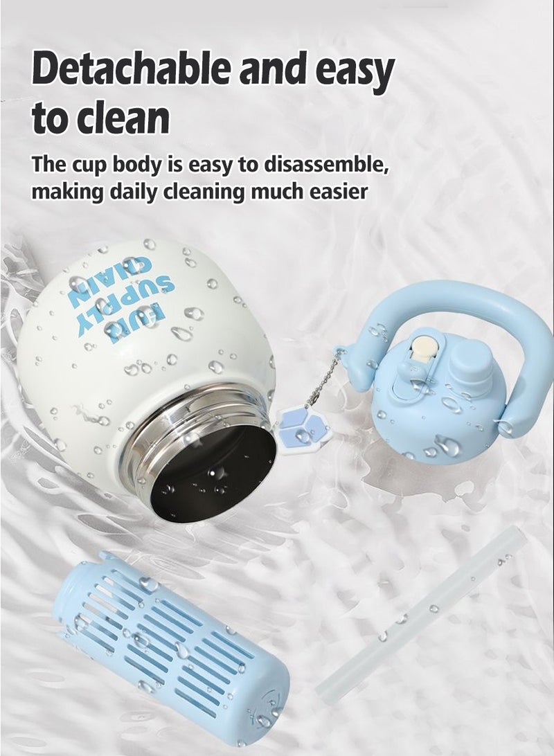 بيروي قارورة حرارية أنيقة ٦٨٠ مل من الفولاذ المقاوم للصدأ - تصميم مقاوم للتسرب، مصفاة شاي قابلة للإزالة ومقبض مريح، مثالية للاستخدام المنزلي والمكتبي والسفر والجامعي - Image 5