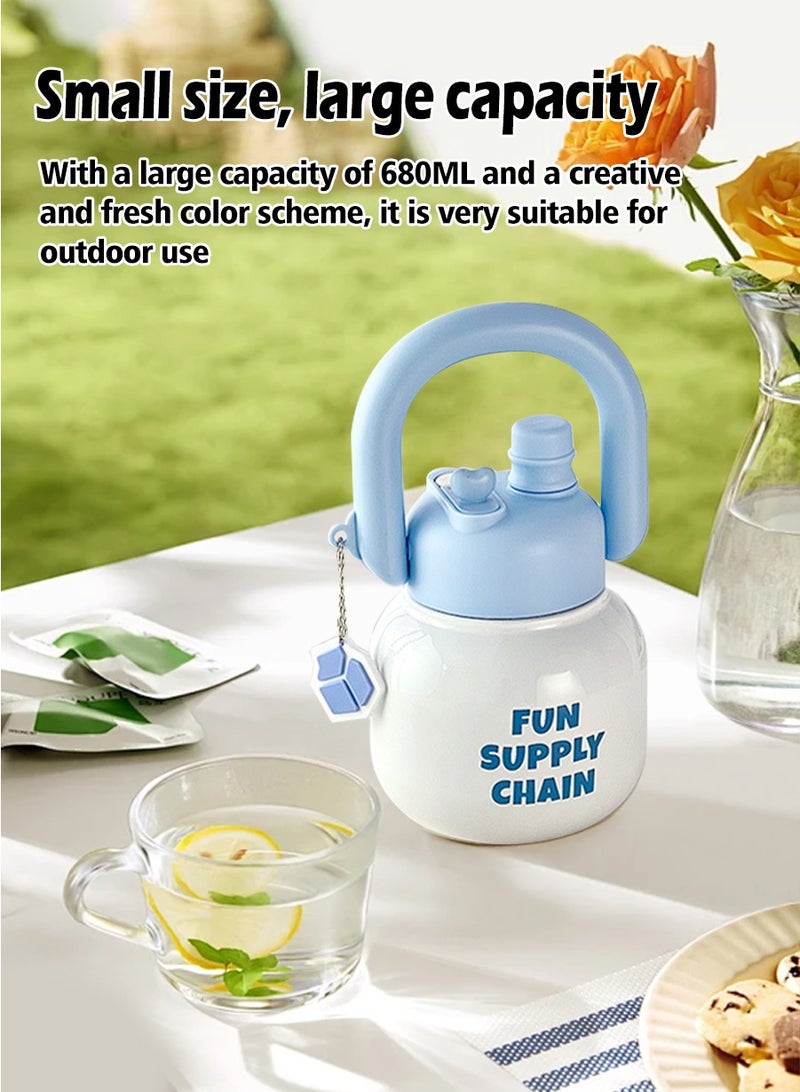 بيروي قارورة حرارية أنيقة ٦٨٠ مل من الفولاذ المقاوم للصدأ - تصميم مقاوم للتسرب، مصفاة شاي قابلة للإزالة ومقبض مريح، مثالية للاستخدام المنزلي والمكتبي والسفر والجامعي - Image 4