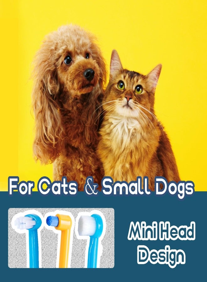 MoonyMars Small Dog Toothbrush, Cat & Puppy Tooth Brushing Kit, Mini Tuft Horizontal Head Teeth Brush for Kitten & Tiny Pet, Doggy Toothbrushes Deep Dental Cleaning, 3 PCS - Image 2