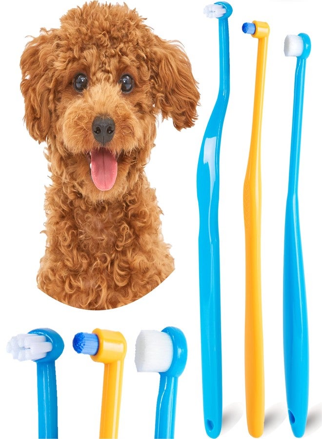 MoonyMars Small Dog Toothbrush, Cat & Puppy Tooth Brushing Kit, Mini Tuft Horizontal Head Teeth Brush for Kitten & Tiny Pet, Doggy Toothbrushes Deep Dental Cleaning, 3 PCS - Image 1
