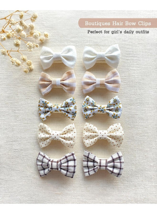 Cherssy 20pcs Boutique Cotton Fully Lined Hair Pins, Non Slip Baby Barrettes Accessories for Infants Toddlers Fine Hair - Image 2