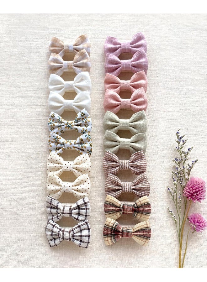 Cherssy 20pcs Boutique Cotton Fully Lined Hair Pins, Non Slip Baby Barrettes Accessories for Infants Toddlers Fine Hair - Image 5
