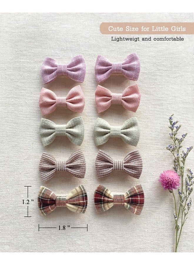 Cherssy 20pcs Boutique Cotton Fully Lined Hair Pins, Non Slip Baby Barrettes Accessories for Infants Toddlers Fine Hair - Image 3