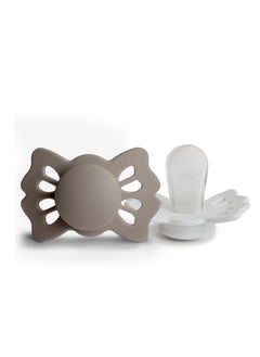 Lucky Symmetrical Silicone Baby Pacifier 0-6M 2-Pack Portobello/Cream - Size 1