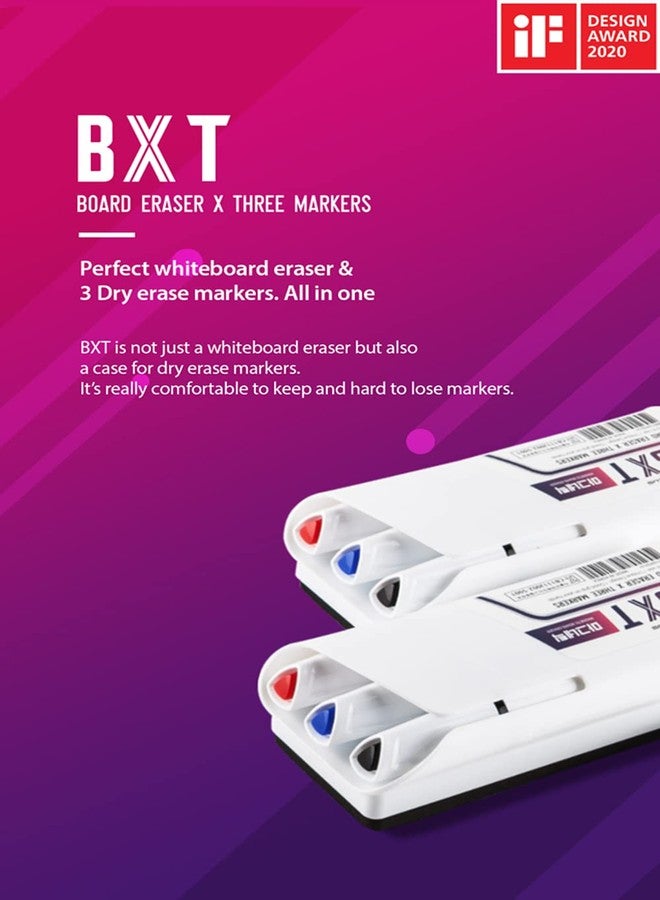 Lineplus White Board Magnatic Duster with 3 markers - Image 3