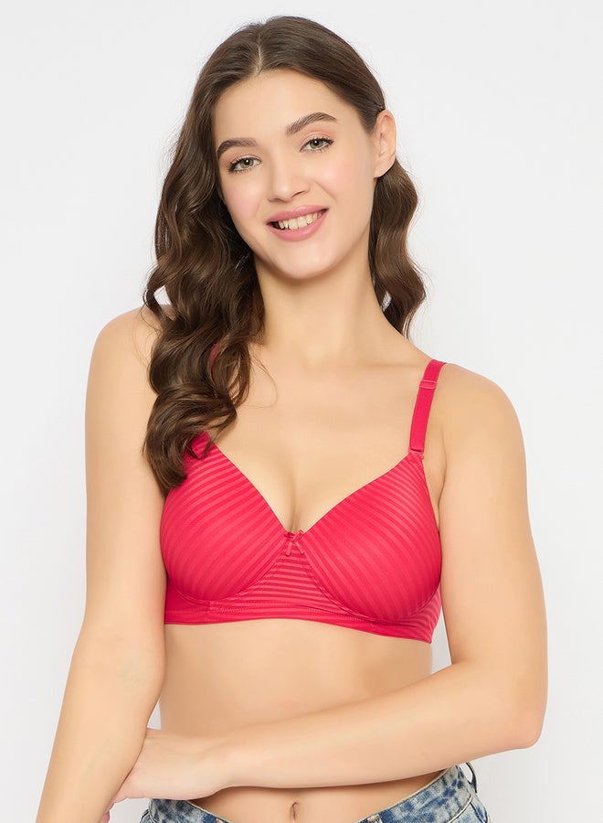 Clovia Women Pack of 3 Padded Non-Wired Full Coverage Multiway Self Striped T-shirt Bra - Image 1