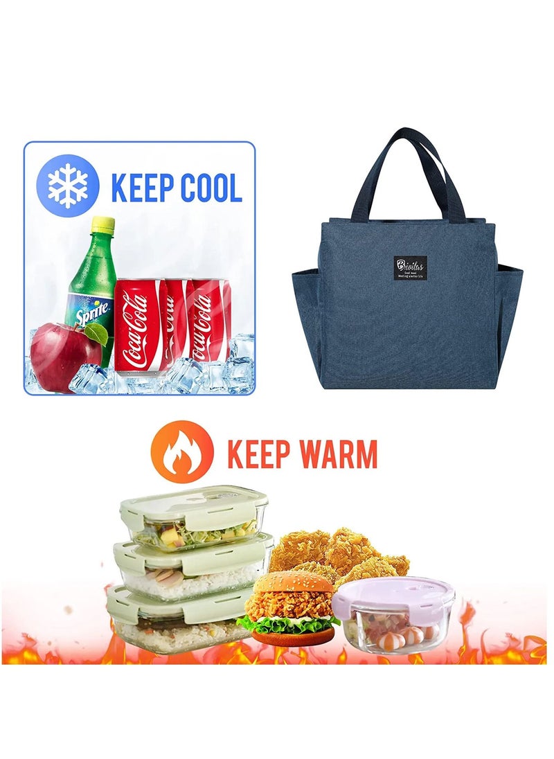 Arabest - Lunch Box Insulated Lunch Bag Tote Bag for Adult,Men,Women，Reusable Leakproof Handbags Case for Work Office School Picnic Travel(blue) - Image 1