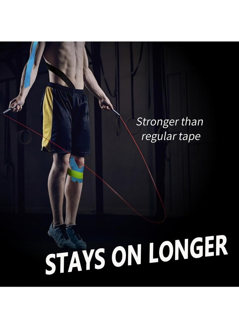 DELGREEN - Waterproof Kinesiology Tape Pro Athletic Sports (3 Rolls) Breathable Latex Free Tape for Ankle Wrists Knees Elastic Running Tennis Swimming Football Sports Activities Tapes（Flesh） - Image 1