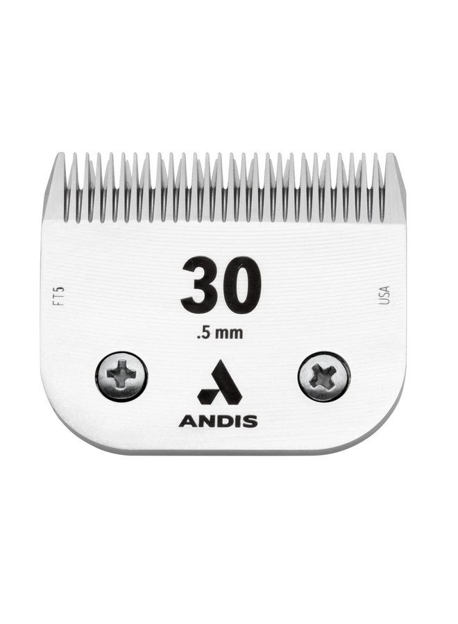 Andis - 64260, Ceramic Edge Pet Clipper Blade - Comprised of Carbon-Infused Steel, Size-30 Blade with Prolonged Sharp Edge, Cuts Hairs at 1/50-Inch Length - for Dogs & Medium Sized Animals, Chrome