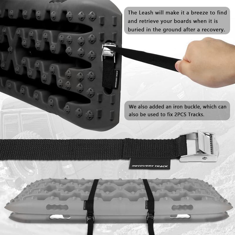 Oasisgalore Transparent body Car Recovery Board Accessories, 3rd Gen Black New Recovery Traction Tracks Sand Mud Snow Track Tire Ladder with 10-Ton Load Capacity for 4WD Off Road Suv Truck Market multi-use trusted quality - Image 2