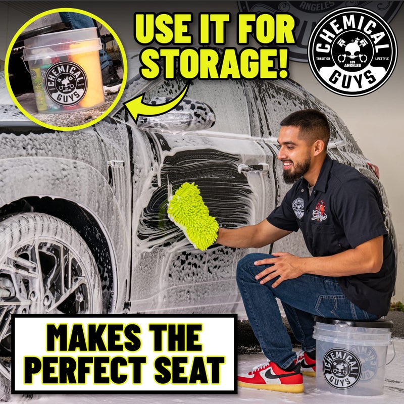 Chemical Guys Ultimate Scratch-Free Detailing Car Wash Bucket Kit with Accessories, Car Detailing Kit With Dirt Trap, Wash Mitt, Lid, and 16 oz Soap, Safe For Trucks, SUVs, Motorcycles, RVs - Image 4
