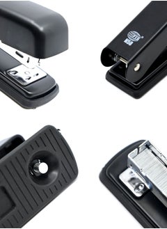 FIS FIS Metal Office Stapler with Max Capacity 100 Staple Pins, Full Strip No. 24/6&26/6 mm, depth 61 mm, 20 Sheets, Black -FSSFN58BK  - Image 3