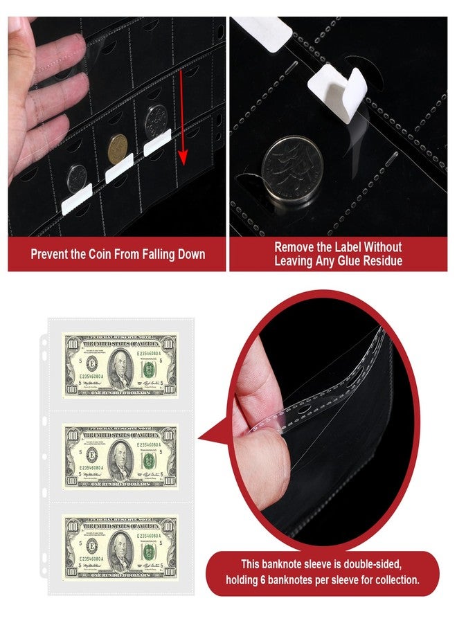 KDIMSY Coin Currency Sleeves Album is for Hobby Coin Collection Holders 500 Coins Pockets 180 Bills Pockets 588 labels Coin Collection Book for Coin Money Collectibles, Pennies, Bills, Badges - Image 2