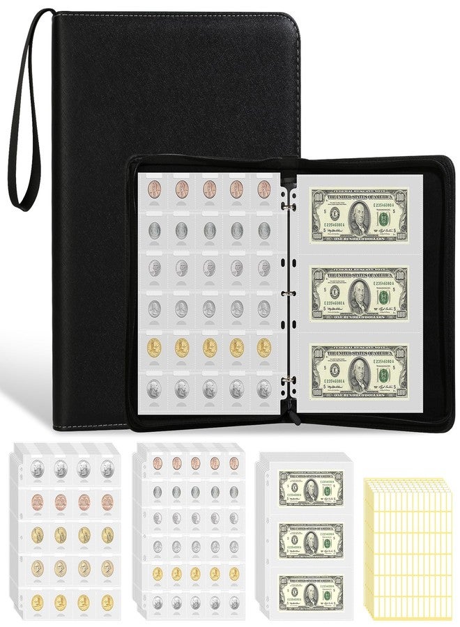 KDIMSY Coin Currency Sleeves Album is for Hobby Coin Collection Holders 500 Coins Pockets 180 Bills Pockets 588 labels Coin Collection Book for Coin Money Collectibles, Pennies, Bills, Badges - Image 1