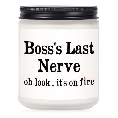 Petalsun Funny Boss Gifts for Women Men- Handmade Lavender Soy Wax Candle- Best Boss Lady Gifts for Women, Birthday Christmas Gift for Boss Female, Boss's Last Nerve Candle (7oz) - Image 1