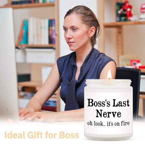 Petalsun Funny Boss Gifts for Women Men- Handmade Lavender Soy Wax Candle- Best Boss Lady Gifts for Women, Birthday Christmas Gift for Boss Female, Boss's Last Nerve Candle (7oz) - Image 2