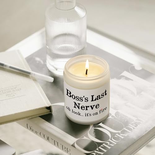 Petalsun Funny Boss Gifts for Women Men- Handmade Lavender Soy Wax Candle- Best Boss Lady Gifts for Women, Birthday Christmas Gift for Boss Female, Boss's Last Nerve Candle (7oz) - Image 3