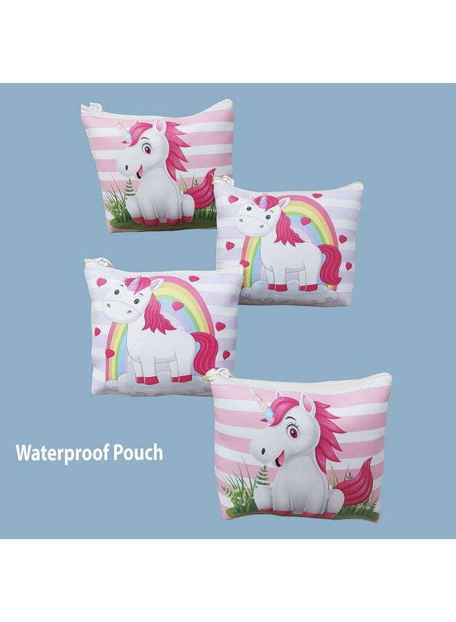PARTEET Canvas Unicorn Print Soft Silicon Small Pouch Return Gift For Kids (Pack Of 6 Pcs) - Multicolor - Image 4