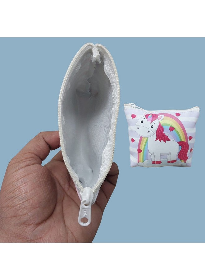 PARTEET Canvas Unicorn Print Soft Silicon Small Pouch Return Gift For Kids (Pack Of 6 Pcs) - Multicolor - Image 5