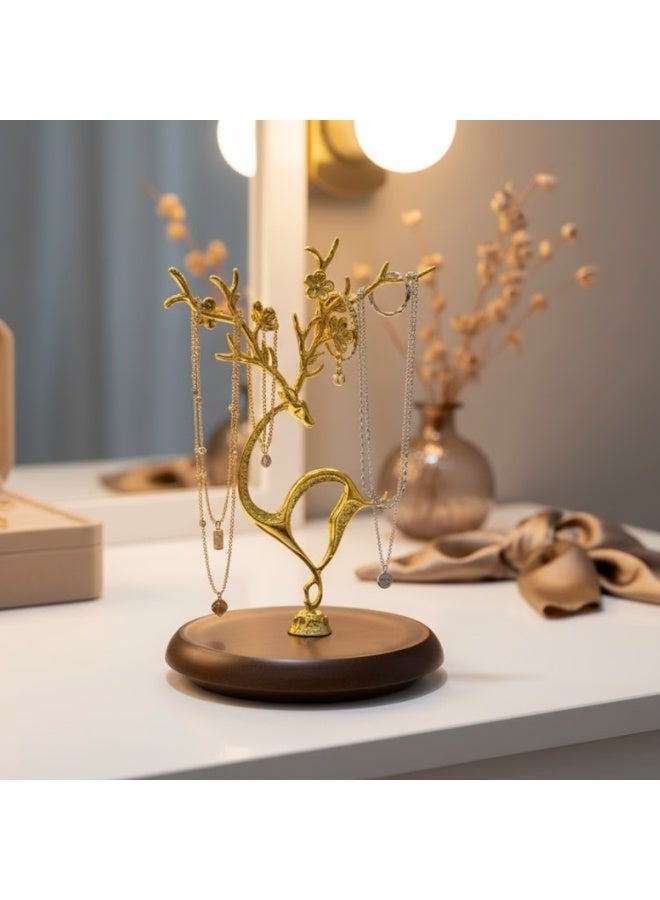 Talala Jewelry Stand, Branch Jewelry Rack With With Rotatable Base and Storage Box, Deer Tower Rack, Hanging Organizer for Ring Earrings Necklace Bracelet Display Stand for Bangles, Watch - Image 2